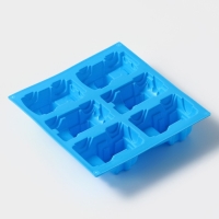 Форма для выпечки Доляна &laquo;Грузовик&raquo;, силикон, 22&times;22 см, 6 ячеек (9,8&times;4,9 см), цвет МИКС