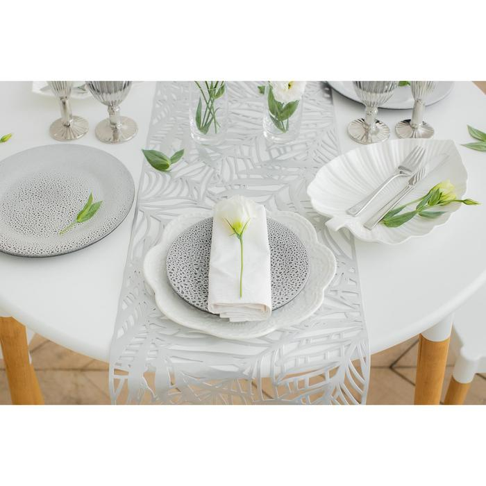 Блюдо фарфоровое Magistro &laquo;Лист Бланш&raquo;, 31&times;22&times;3,5 см, цвет белый