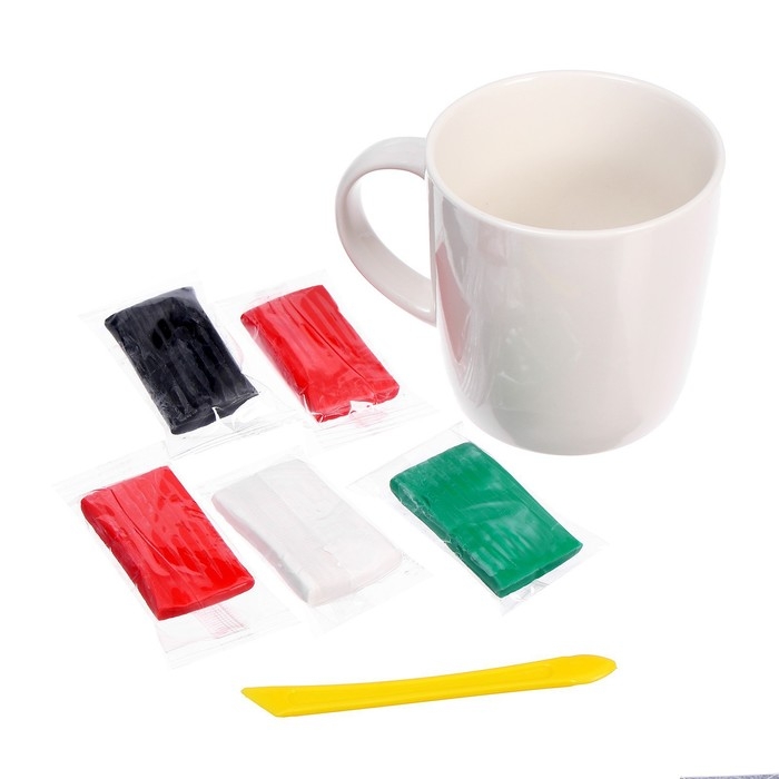 Новогодний набор для декора кружки полимерной глиной &laquo;Новый год! Снегирь на ветке&raquo;