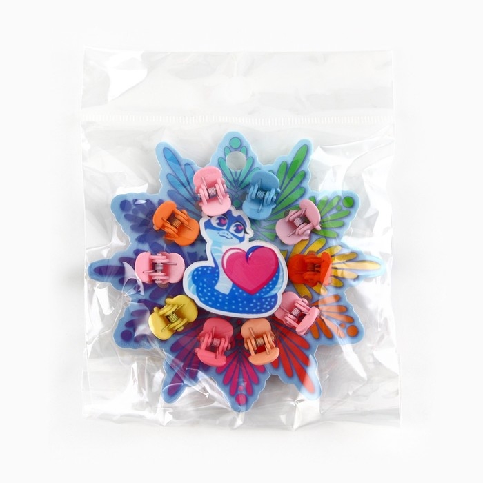 Заколка и крабики для волос новогодние &laquo;Снежинка&raquo; на Новый год, 10,4 х 9,8 см