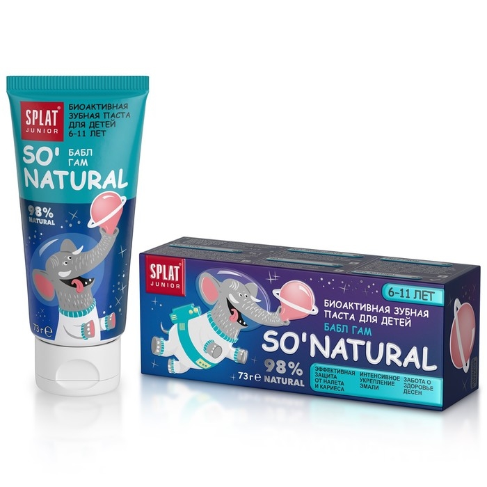 Детская зубная паста Splat Junior &laquo;Бабл Гам&raquo;, 6-11 лет, 73 г