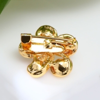 Брошь &laquo;Цветочек&raquo; пятилистник, цветная в жёлтом золоте (неделимая фасовка 12 шт., цена за шт.)