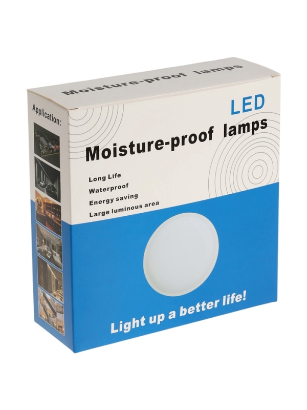 Светильник светодиодный с датичком движения, 15 Вт, IP54, 4000K, 220 В, круг