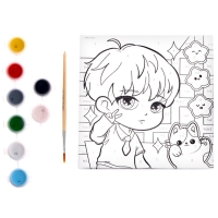 Картина по номерам для детей &laquo;Зеленоглазый красавец&raquo;, 15 х 15 см