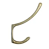 Крючок мебельный ТУНДРА TKD014, двухрожковый, бронза, 200 шт