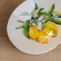 Подставка под ложку "Лимоны" дерево манго 25,5х9х3,8 см