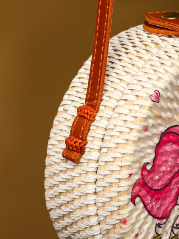 Сумка плетеная ротанг "Единорог", 15х6х60 см