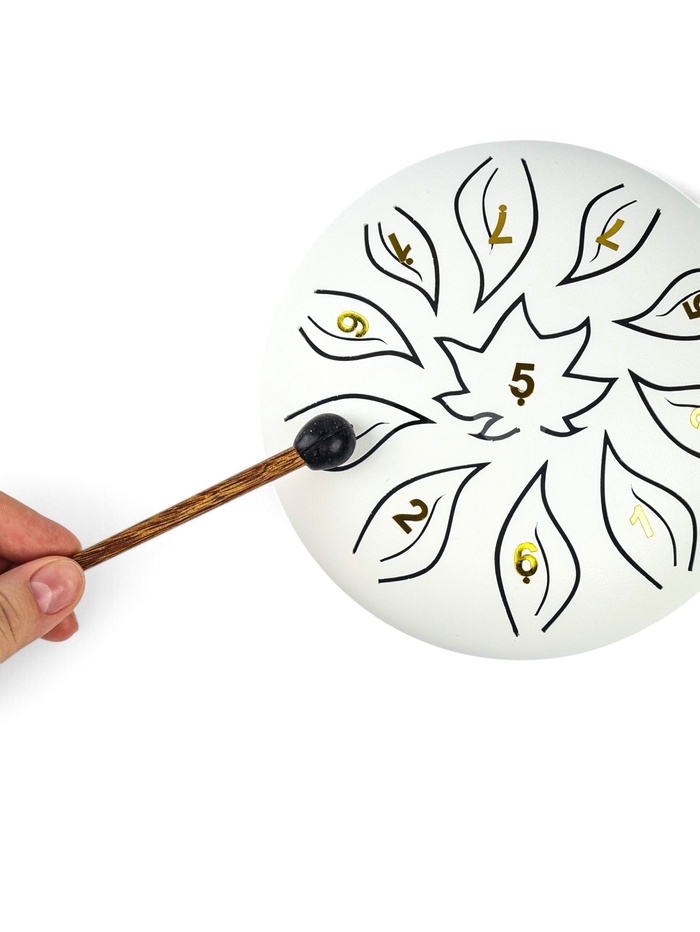 Глюкофон - музыкальный инструмент, цветок белый, 11 лепестков, 18 х 18 х 11 см