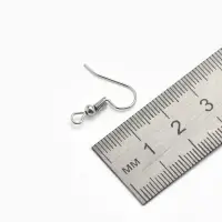 Швензы для сережек-крючки с бусиной (набор 5 пар), серые