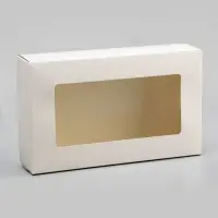 Упаковка для продуктов с окном, белая, 23&times;14&times;6 см, 1.9 л