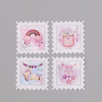 Наклейка бумага "Марки. Для малышек" 3х3 см 200 шт в рулоне