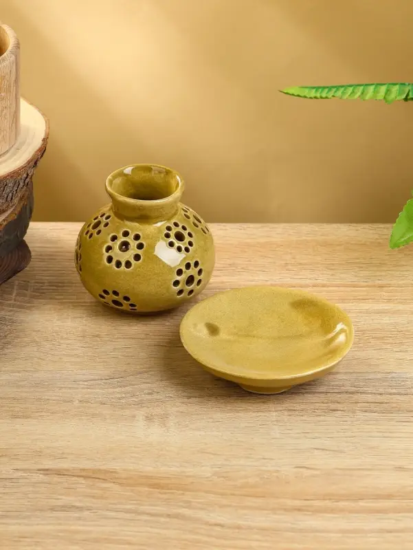 Аромалампа &laquo;Кувшин&raquo;, 9&times;9&times;9 см, керамика, бежевая