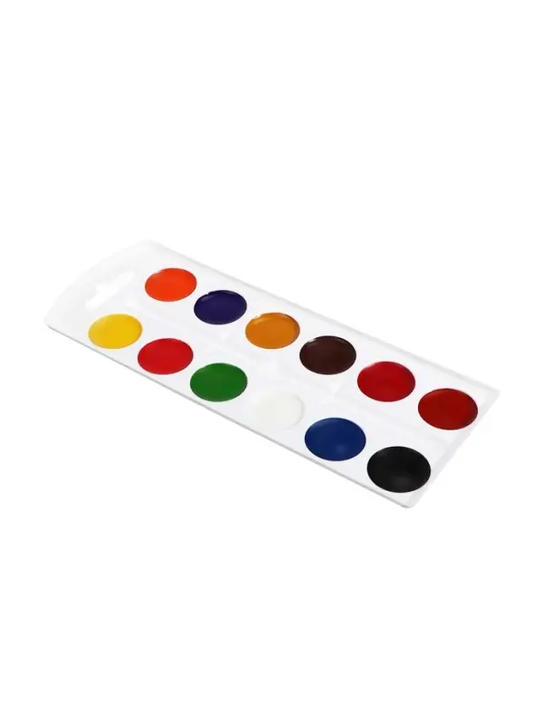 Акварель Calligrata, 12 цветов, без кисти, картон