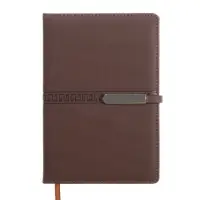 Ежедневник недатированный формат А5, с хлястиком, 112л, линия, пвх, Узор Коричневый