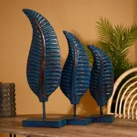 Интерьерный декор &laquo;Листья&raquo;, набор 3 шт., 50, 40, 35 см, дерево албезия