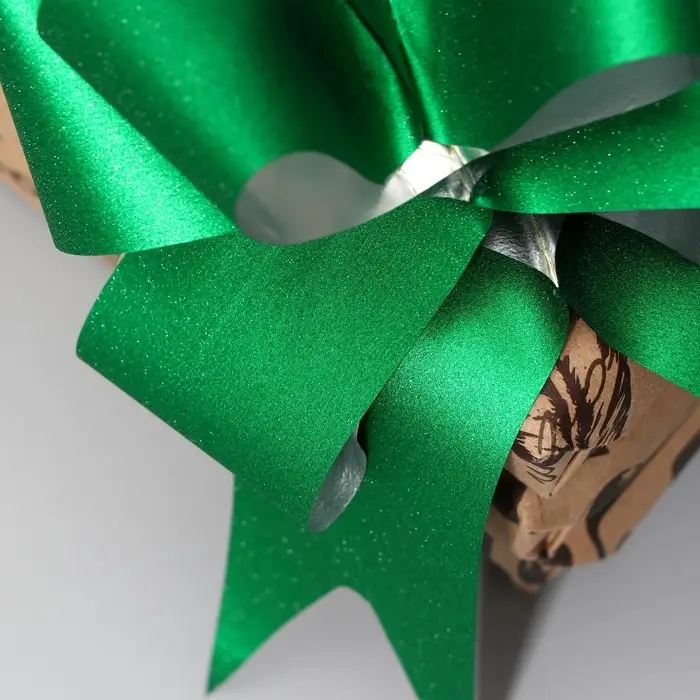 Бант - бабочка, Металлизированный с глиттером №4.5, зелёный