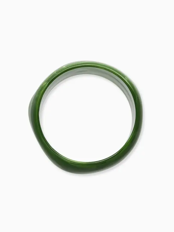 Браслет манжет акрил "Тренд", цвет зелёный травяной