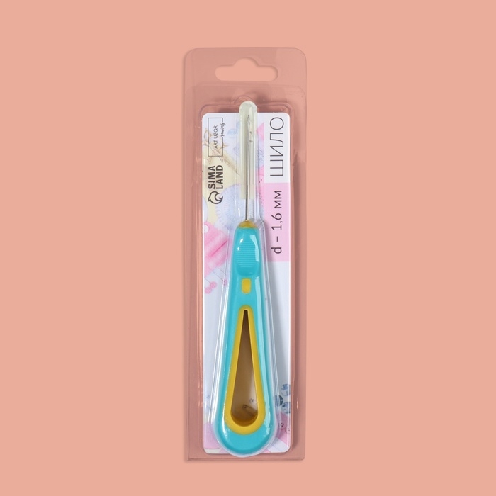 Шило швейное, с крючком, d = 1,6 мм, 13,5 &times; 3 см