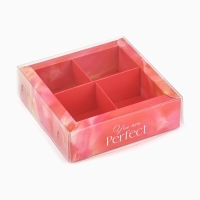 Коробка под 4 конфеты с ячейками &laquo;Яркие краски&raquo;, 10 х 10 х 3 см