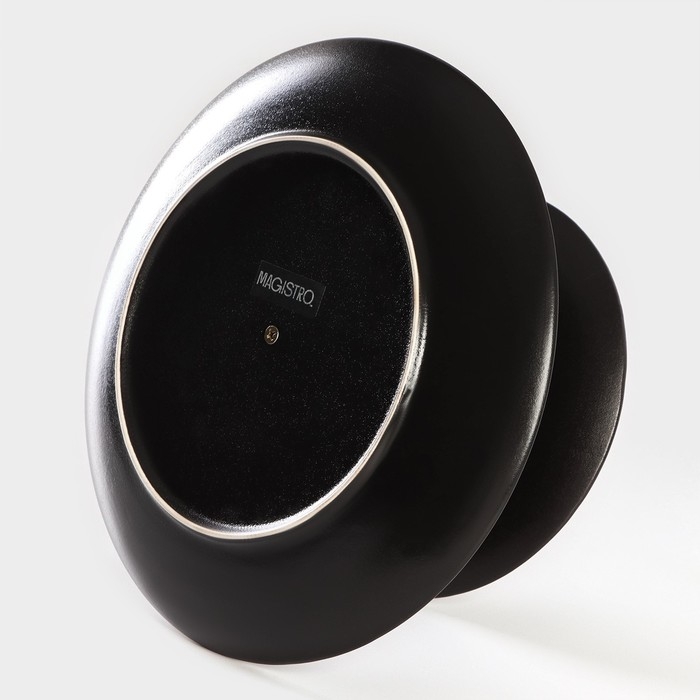 Блюдо фарфоровое 2-х ярусное Magistro &laquo;Галактика&raquo;, 19/27&times;22 см, цвет чёрный