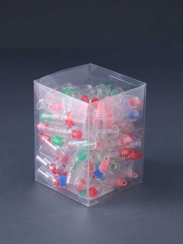 Декор для творчества стекло "Баночка с пробкой с петелькой"  набор 100  шт 1,1х1,1х2,2 см