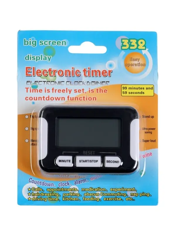 Таймер Luazon LC107, электронный, черный