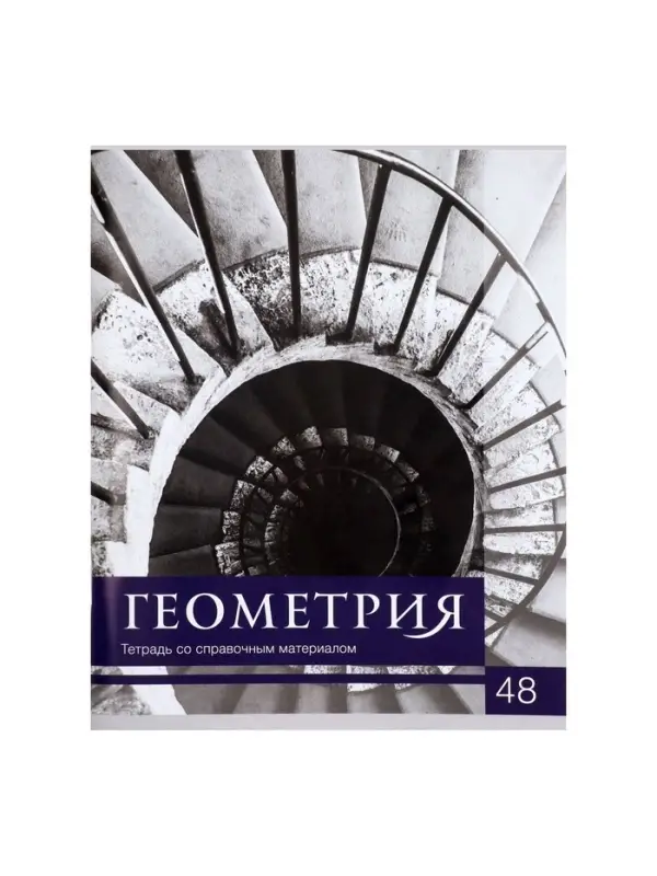Тетрадь предметная 48 листов в клетку Calligrata, &laquo;Чёрное-белое. Геометрия&raquo;, обложка мелованная бумага, серые листы