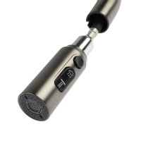 Смеситель для кухни ZEIN Z3783, экран температуры, вытяжной излив, высота 23 см, 3 режима