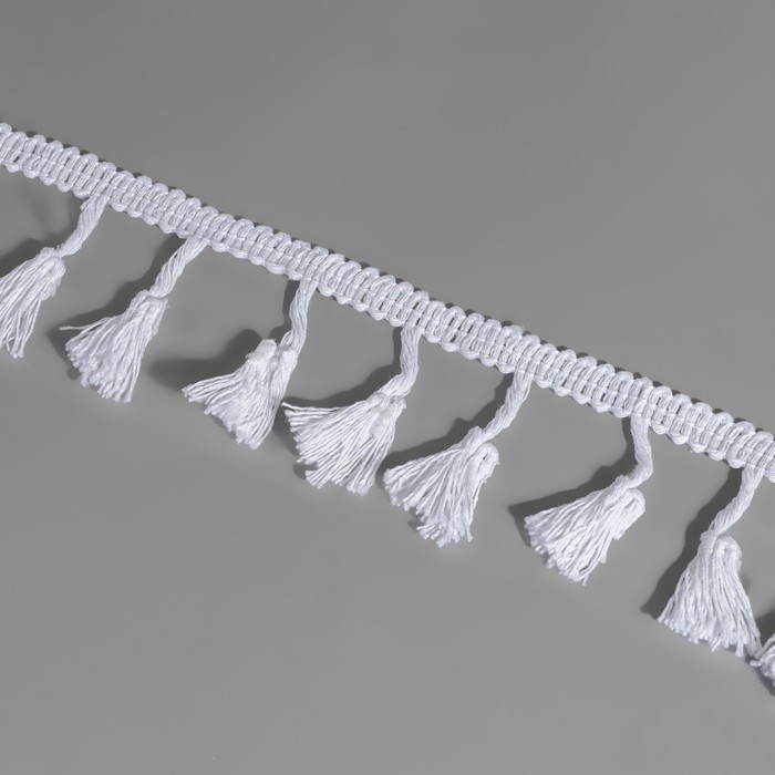 Тесьма декоративная &laquo;Бахрома&raquo;, 45 мм, 10 &plusmn; 1 м, цвет белый