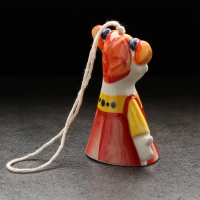 Колокольчик фарфоровый "Девочка", авторская роспись, 9 см