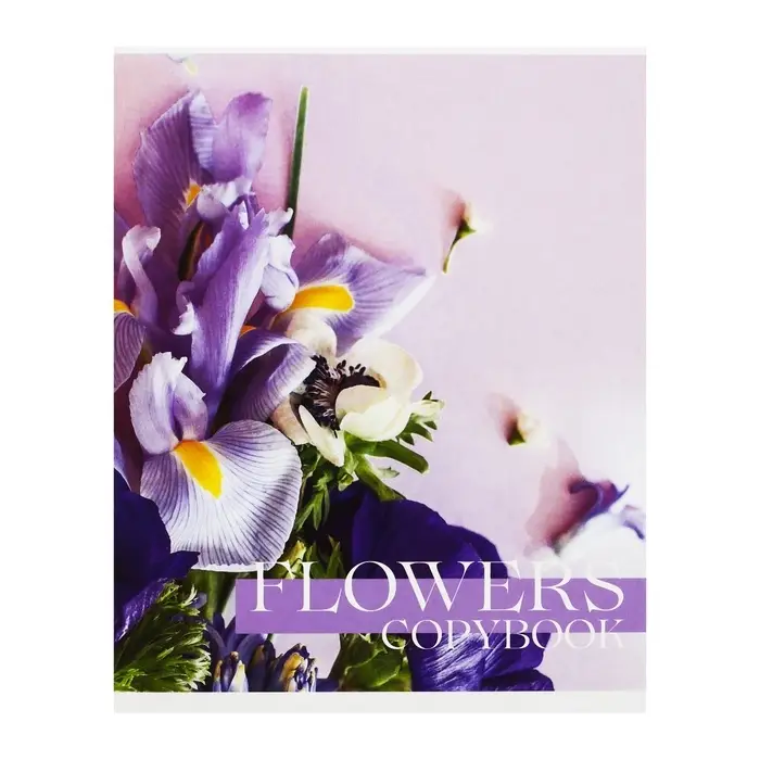 Тетрадь 48 листов в клетку Calligrata &laquo;Флористика&raquo;, обложка мелованный картон, блок №2, белизна 75% (серые листы), МИКС