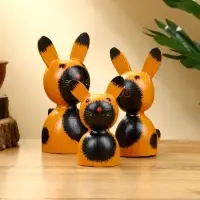 Набор сувенирный &laquo;Котики&raquo;, h=14 см, h=13 см, h=10 см, дерево, рыжий