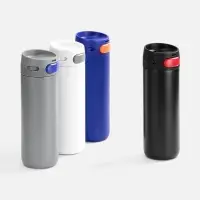 Термостакан X1 с цветной кнопкой, серый с оранжевым