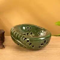 Мыльница &laquo;Цветочный узор&raquo;, 13&times;5.5&times;10.5 см, керамика, зелёная