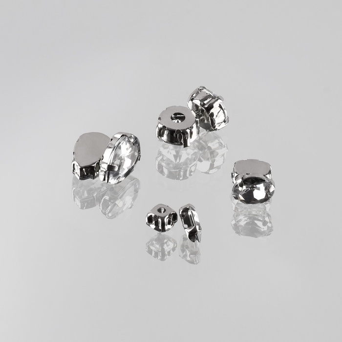 Стразы пришивные &laquo;Ассорти&raquo;, в оправе, набор 50 шт, цвет серебристый