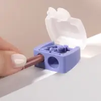 Точилка косметическая, с крышкой, двойная, МИКС