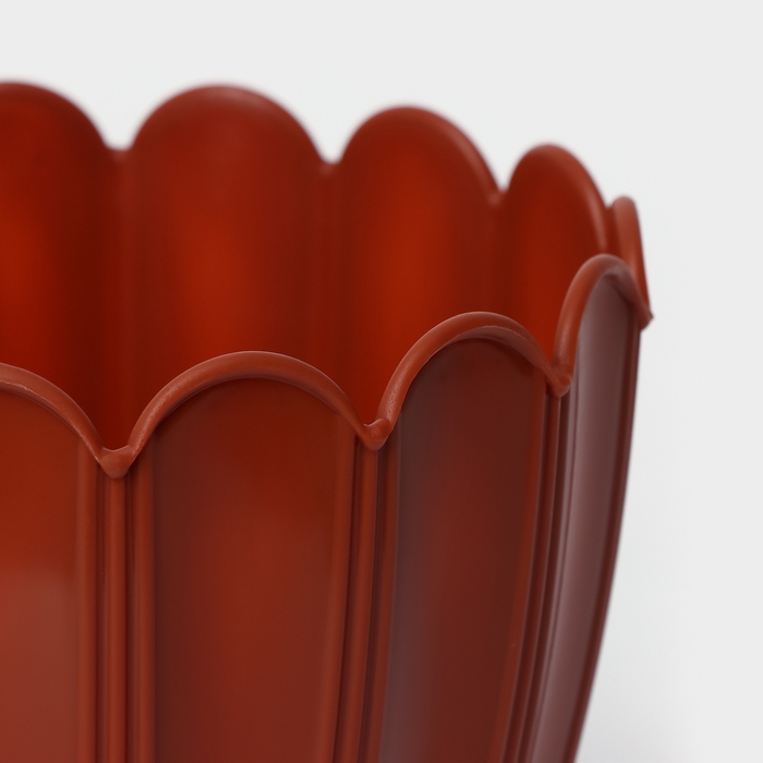 Горшок для цветов с поддоном &laquo;Хризантема&raquo;, 2,1 л, d=16,5 см, h=14,8 см, цвет терракот