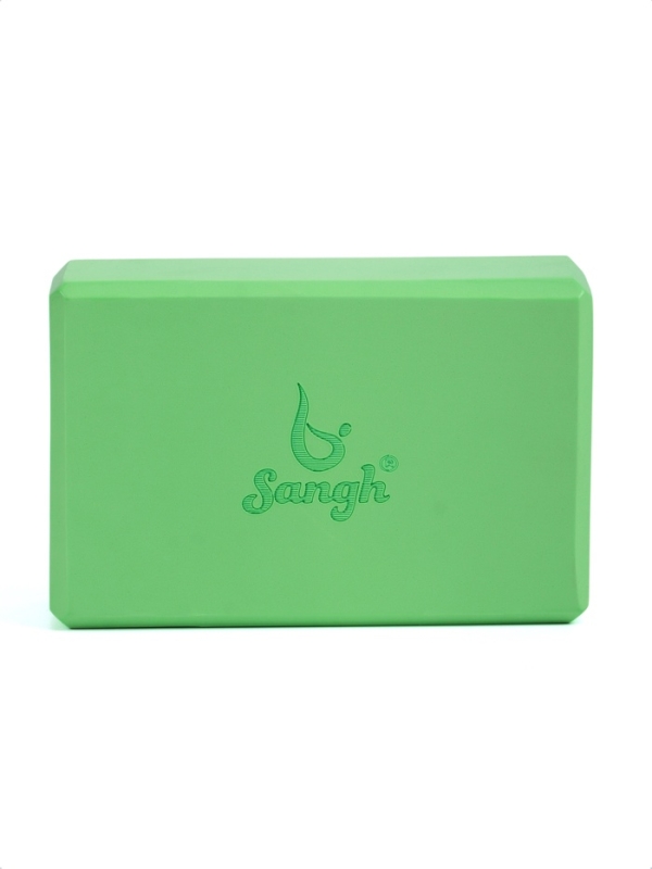 Блок для йоги 23 х 15 х 7,5 см, вес 120 гр, цвет зеленый