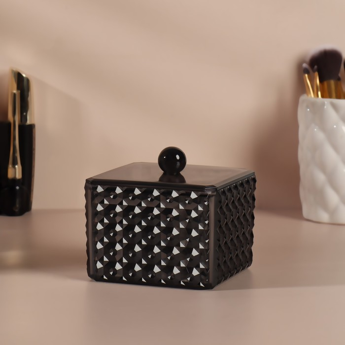 Органайзер для хранения &laquo;Black Secret&raquo;, с крышкой, 9,5 &times; 9,5 &times; 7 см, цвет чёрный