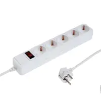 Сетевой фильтр СТАРТ, 5 розеток, 3 м, 10 А, ПВС 3&times;0.75 мм2, с заземлением, с выключателем, IP20, белый