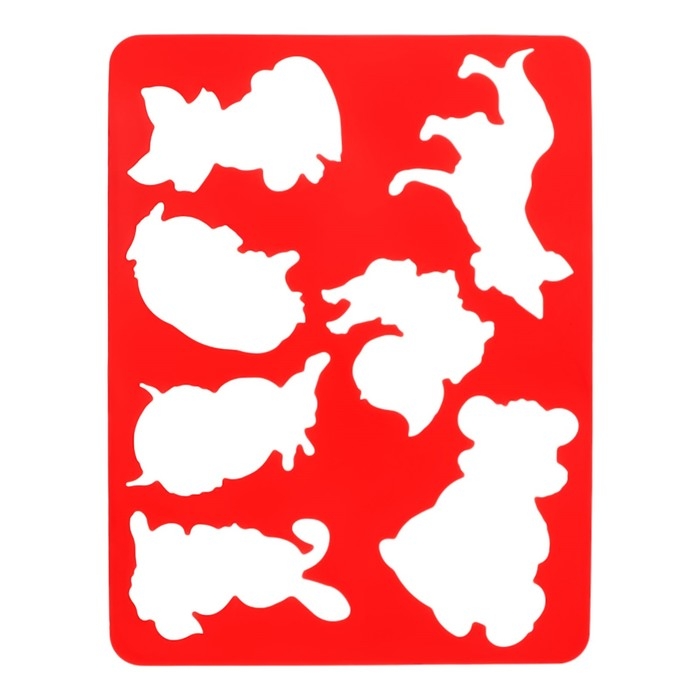 Набор трафарет-раскраска Calligrata, 6 штук (овощи, домашние животные, цветы, бабочки, лесные звери, фрукты), для девочек