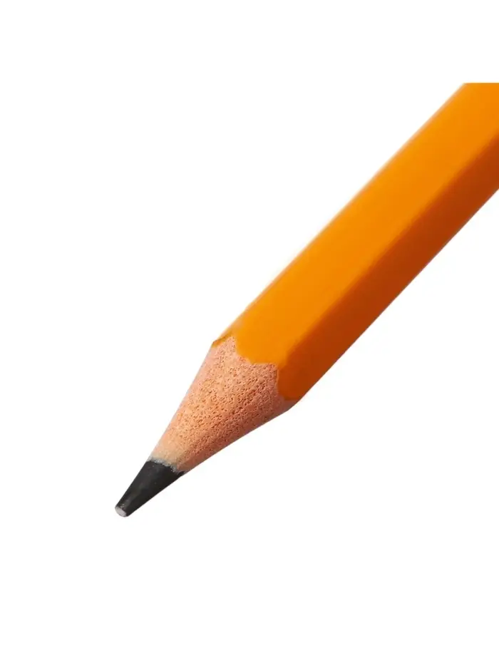 Набор карандашей чернографитных 12 штук, Calligrata Classic, с ластиком, заточенные, пластик, трехгранные, оранжевые