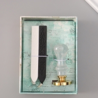 Сургучный набор "Котики Инь-Ян" печать, ручка, сургуч 12,5х10х3,6 см