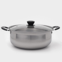 Кастрюля Promo, 3 л, 24&times;9,5 см, нержавеющая сталь, стеклянная крышка