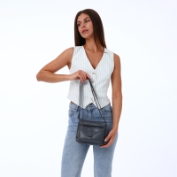 Сумка женская на молнии, цвет серый