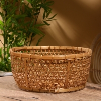 Корзина плетёная "Клоус" бамбук 32х32х13 см, светлая