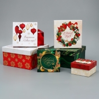 Набор подарочных коробк 6 в 1 &laquo;Новогодний подарок&raquo;, 10 х 10 х 6 &ndash; 20 х 20 х 11 см, Новый год
