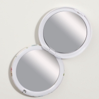 Зеркало складное &laquo;Единороги&raquo;, d = 7,3 см, с увеличением, цвет белый