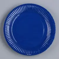 Тарелка одноразовая бумажная &laquo;Синий&raquo;, однотонная