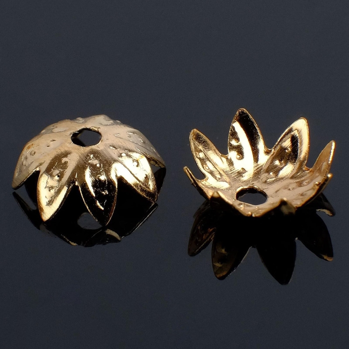 Шапочки для бусин (набор 50 шт.) СМ-011-1, 3,5&times;8 мм, цвет золото